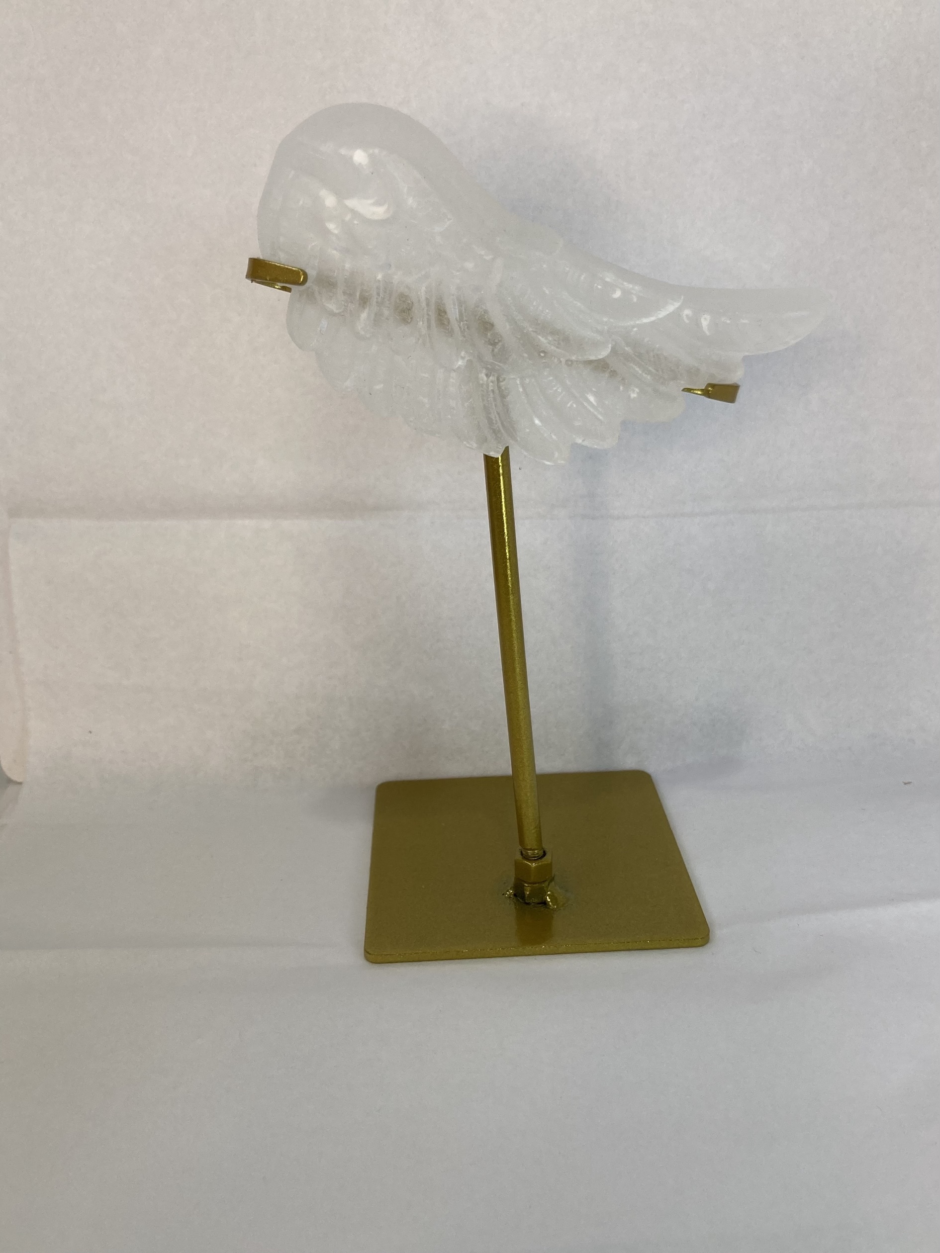 Selenite Wing on a stand