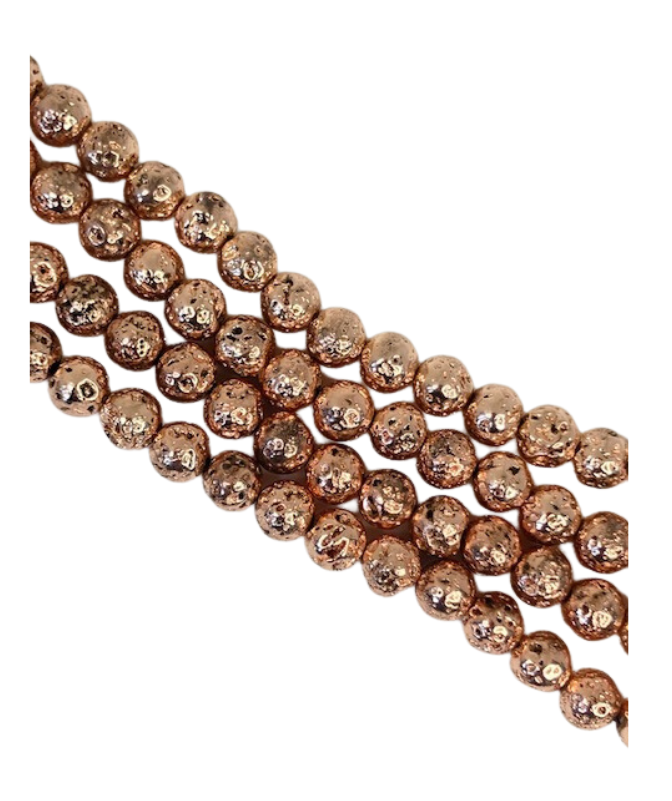 lava rock beads with rose gold