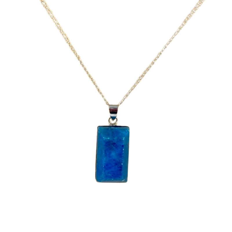 apatite rectagular pendant_chain