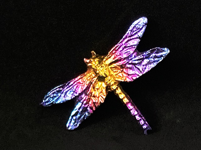 Gold Pink Purple Pyrite Dragonfly