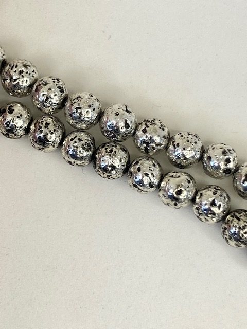 lava beads with silver