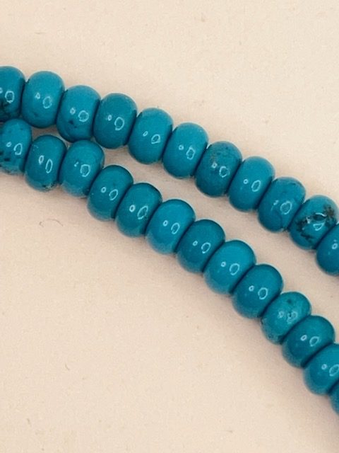 Dyed turquoise rondelle beads