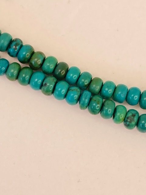 Dyed turquoise rondelle beads