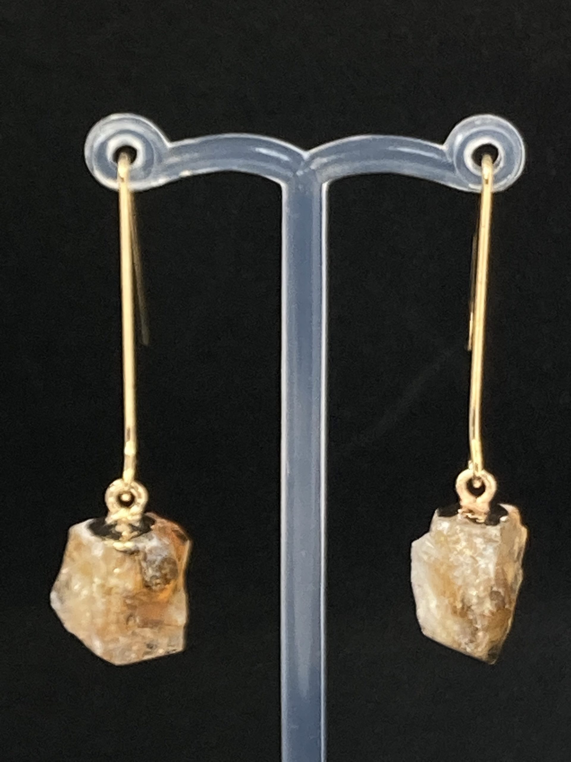 Raw Citrine Dangle earrings