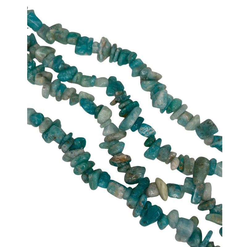 amazonite chips string closeup