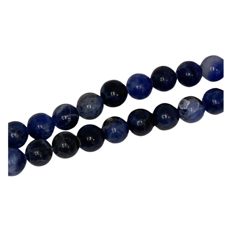 sodalite bead string closeup