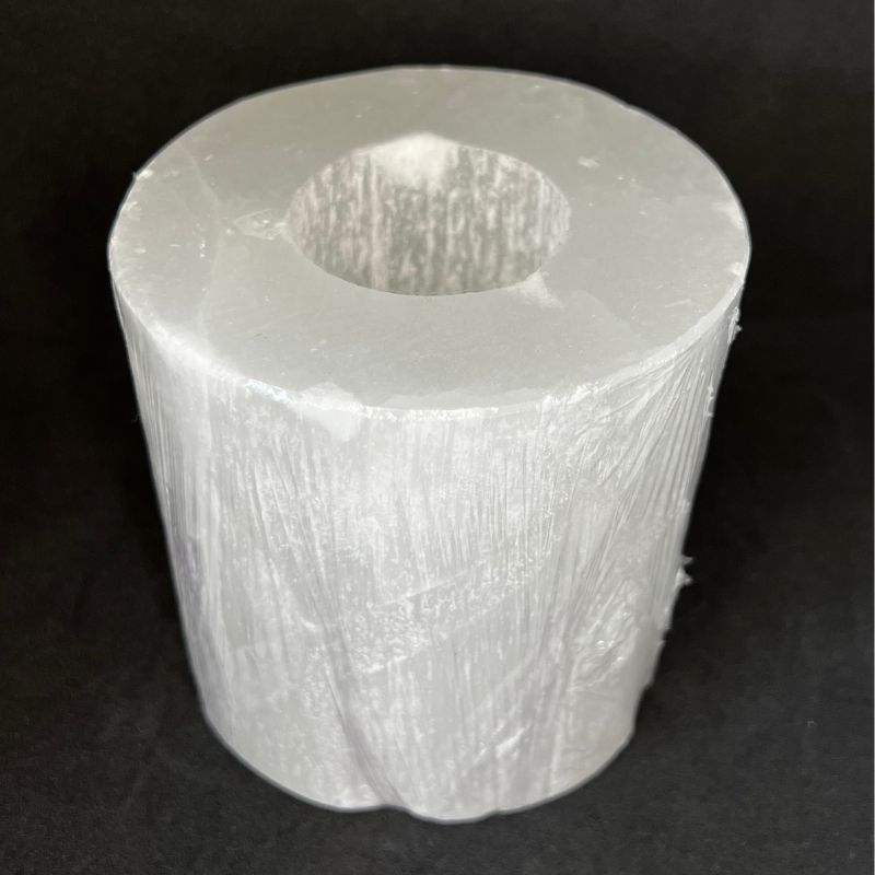 selenite candle holder