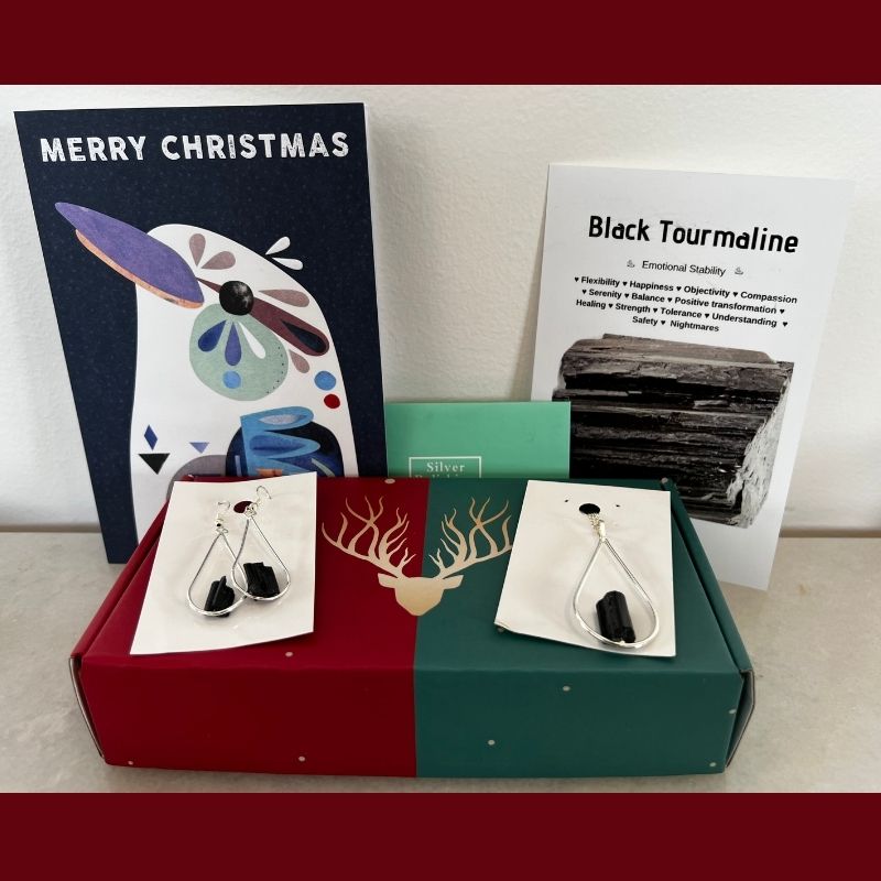 black tourmaline drop gift set