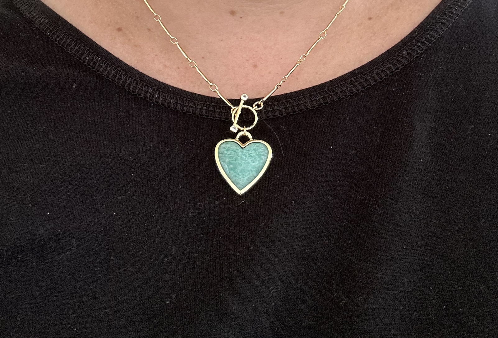 green heart necklace