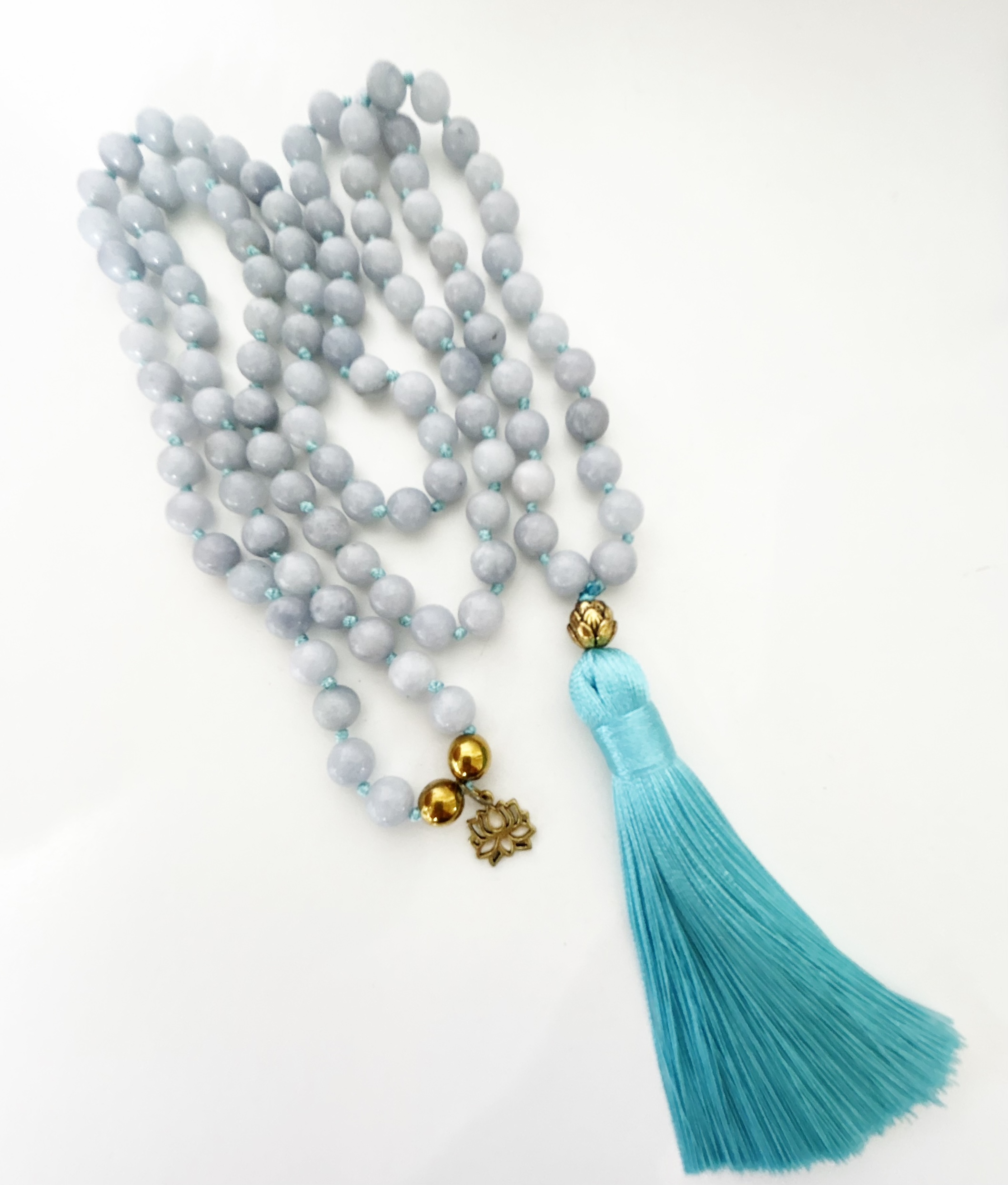 aquamarine mala beads