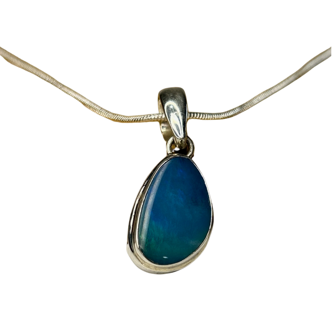 opal pendant silver