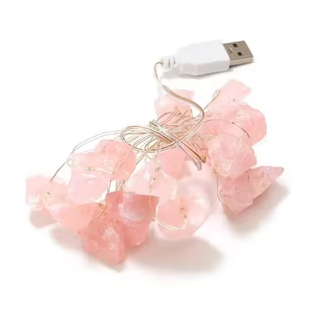 Rose quartz fairy lights